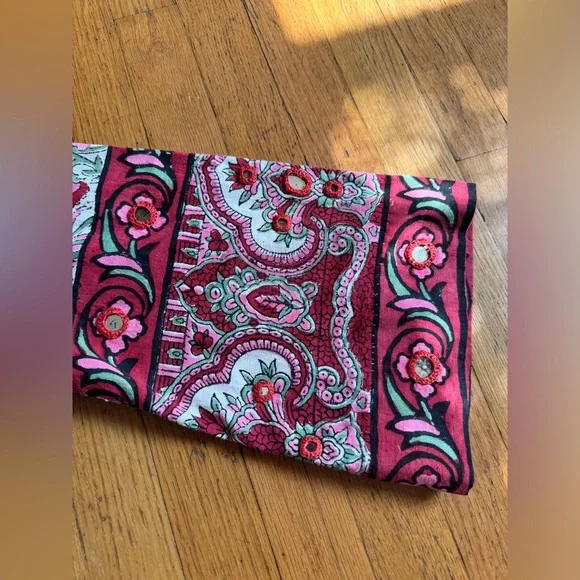 70s Vintage Ramona Rull Bird Print Mirrored Caftan - Picture 4 of 9